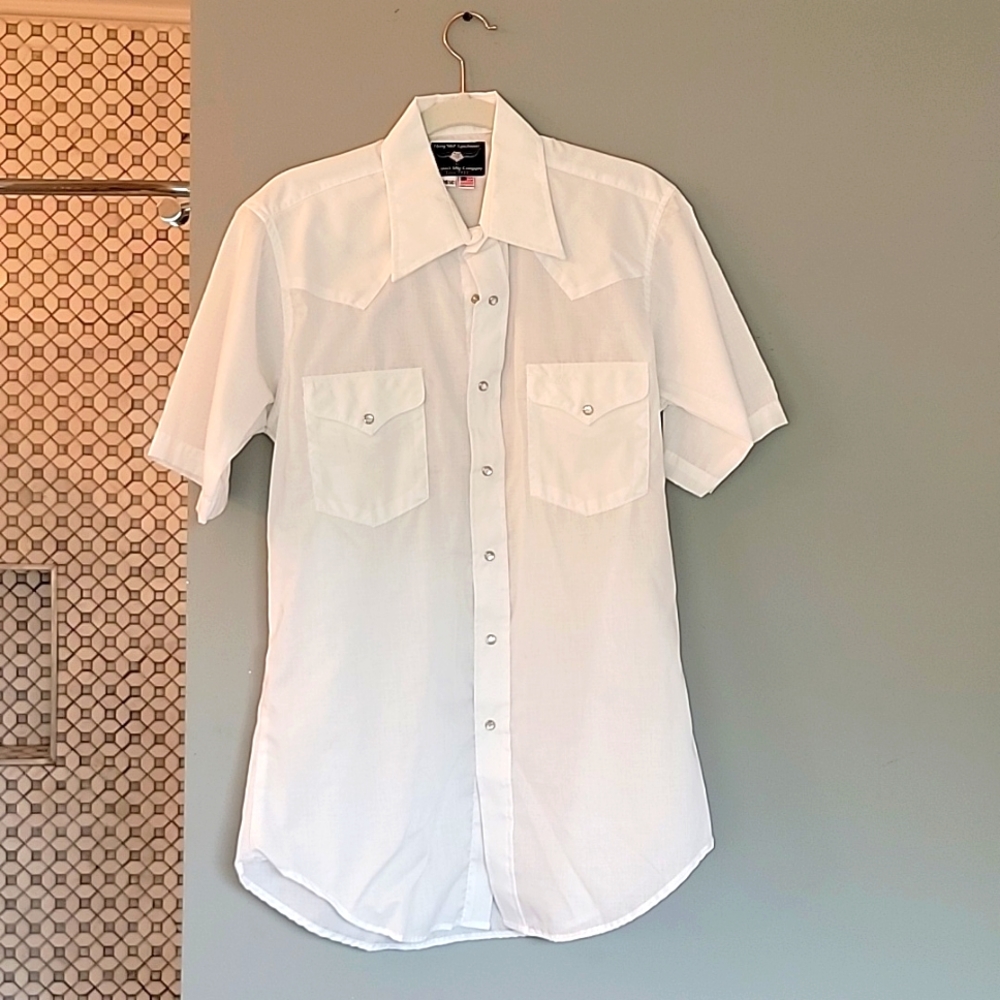 Flying Ranchwear by Ruddock Mfg Company white button down shirt